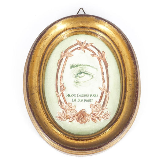 ANCHE L'OCCHIO ovale oro fondo verde ANCHE LOCCHIO OVALE ORO FONDO VERDE CATERINA BERTA 