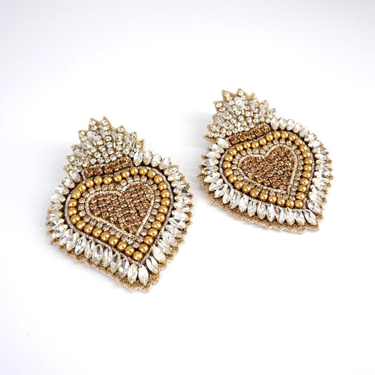 ORECCHINI LIGHT BIG CUORE ORO E SILVER