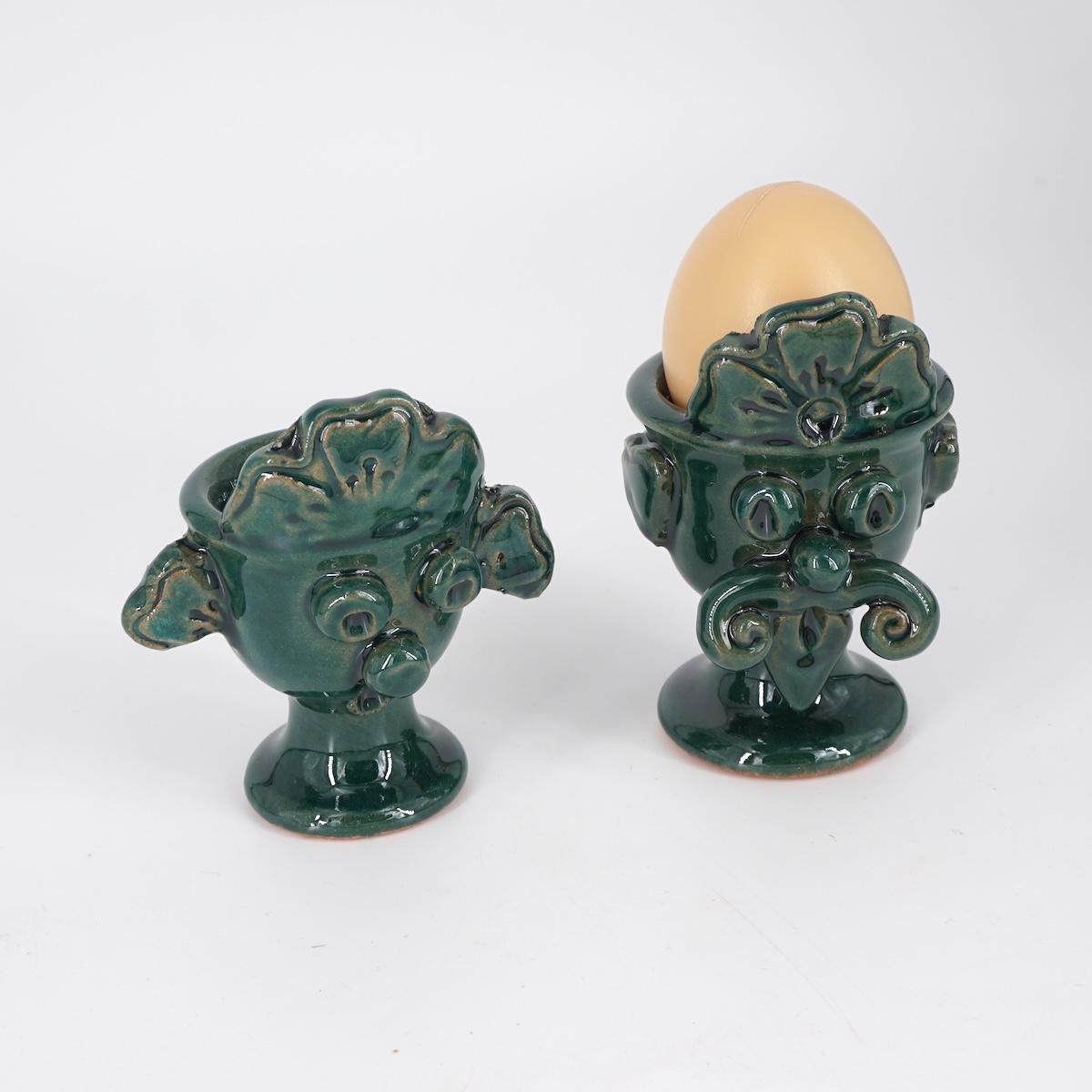 Mori egg cup CLOVERS green