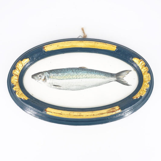 Quadretto ARINGA CORNICE OVALE BLU E ORO ARINGA CORNICE OVALE BLU E ORO  CATERINA BERTA 