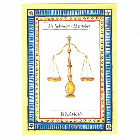 Cartolina zodiaco BILANCIA