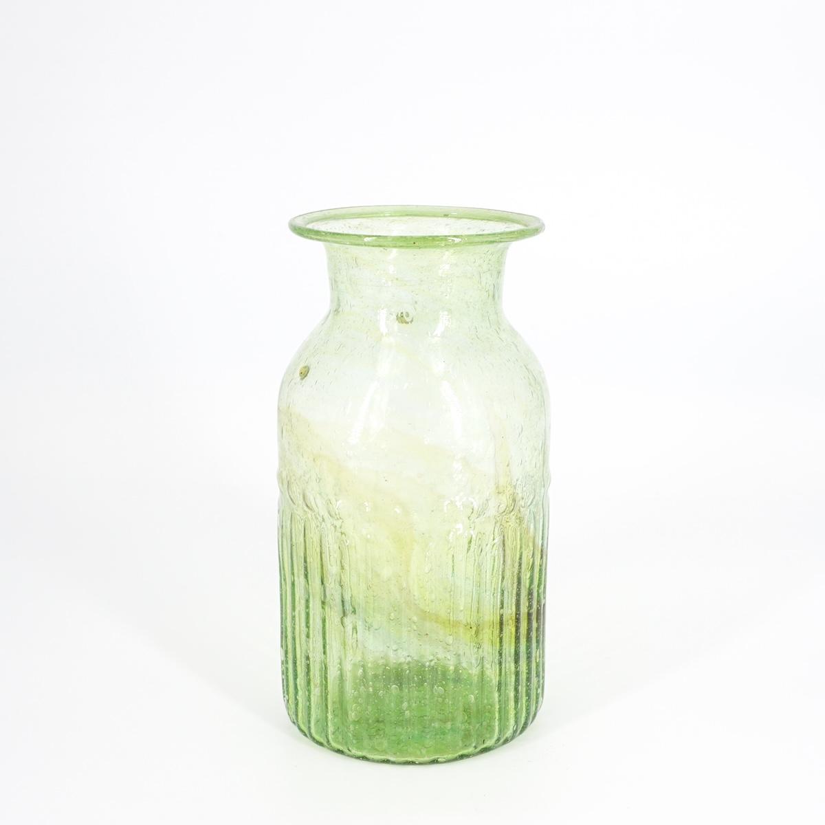 DE WELDAAD VASETTO IN VETROCILINDRO RIGHE E POIS VERDE