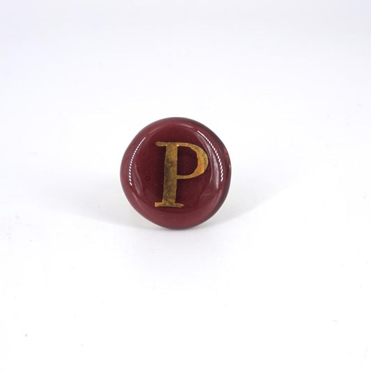 VETRO FUSO ANELLO LETTERAP PRUGNA