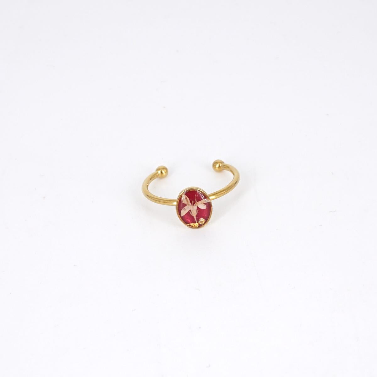 Anello basic ovale Ciclamino
