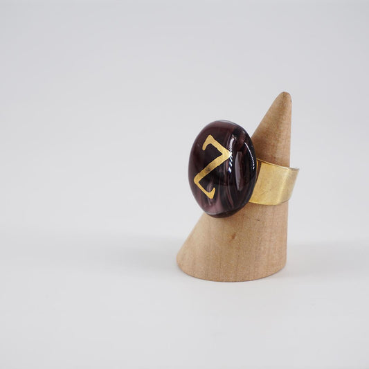 Anello lettera Z ANELLO LETTERA Z VETRO FUSO 