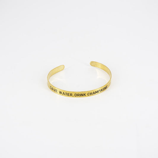 Bracciale fascia sottile SAVE WATER DRINK CHAMPAGNE