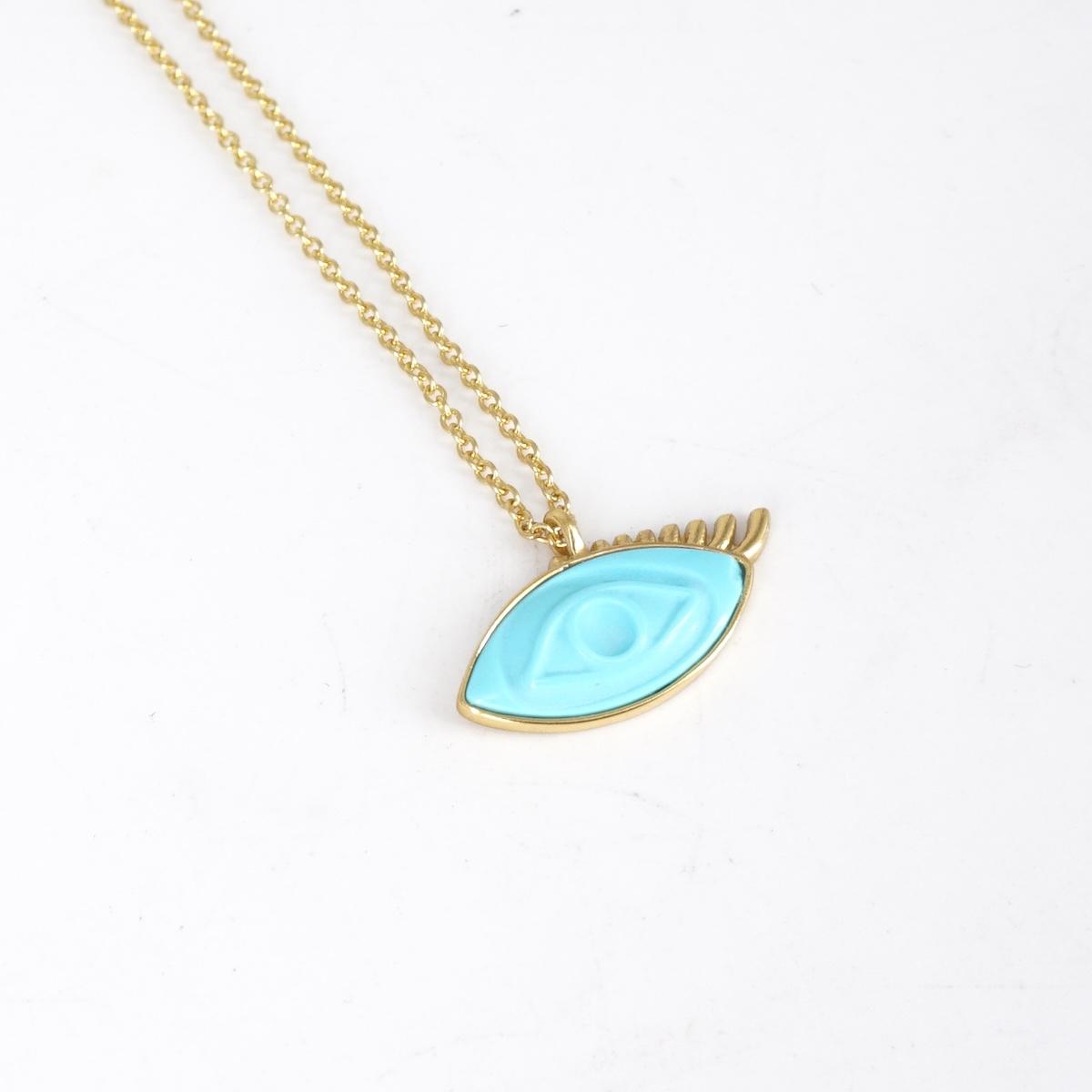EYE necklace BLUE eyelashes