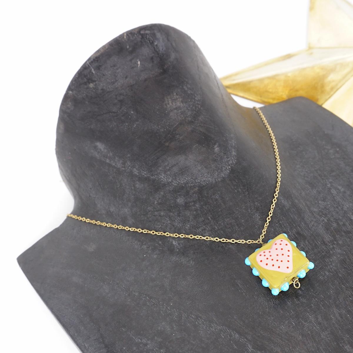 Collana vetro CUORE VERDE COLLANA CHARM VETRO CUORE VERDE SVEVA 