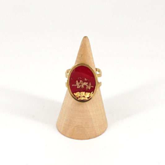 Anello ovale big Ciclamino