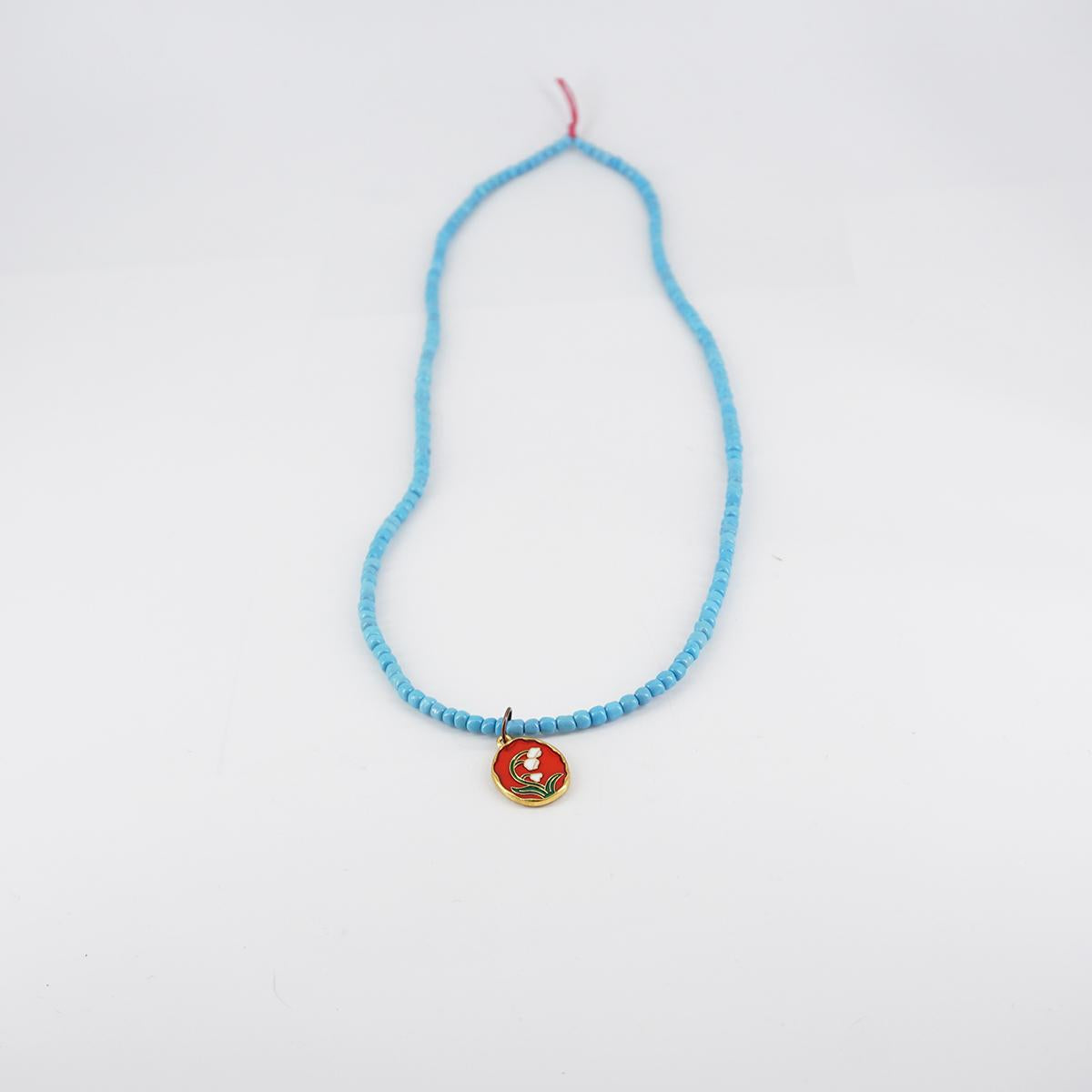 Collana charm azzurro
