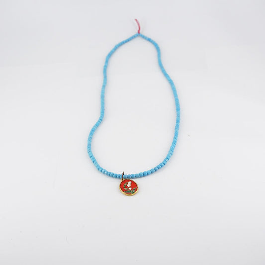 Blue charm necklace