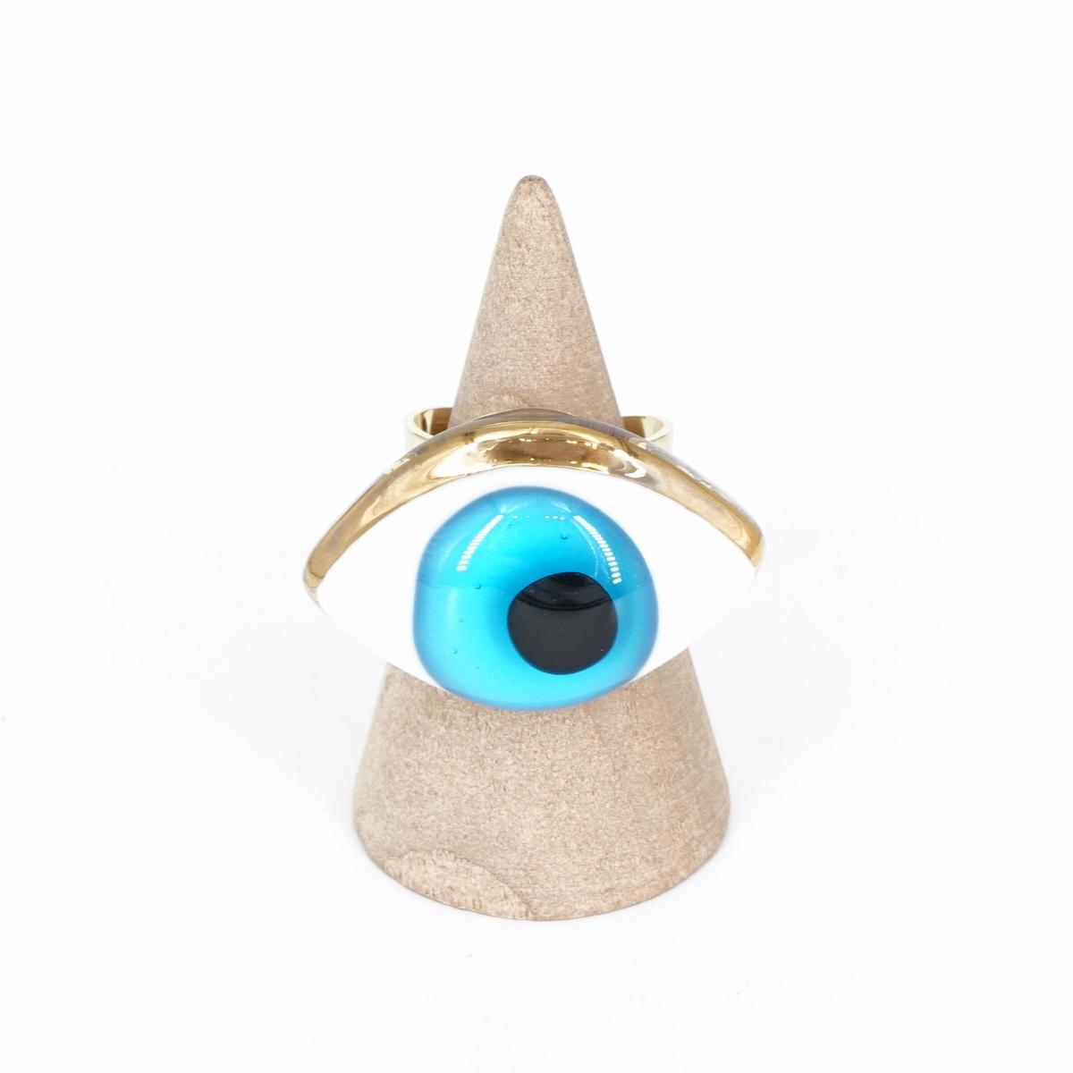 Anello occhio AZZURRO small ANELLO OCCHIO SMALL AZZURRO VETRO FUSO 