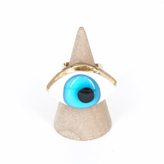 Anello occhio AZZURRO small ANELLO OCCHIO SMALL AZZURRO VETRO FUSO 