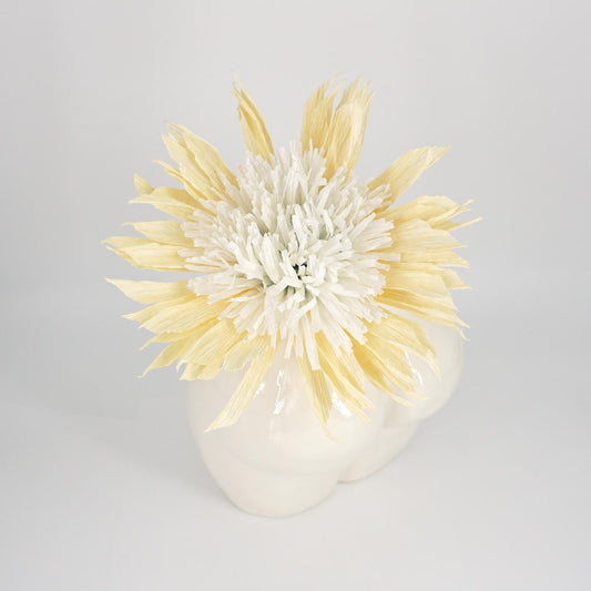 Fiore di carta BIANCO E GIALLO PALLIDO