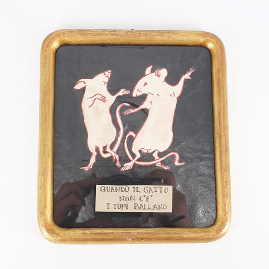 Quadretto QUANDO IL GATTO NON C'E' RETTANGOLARE