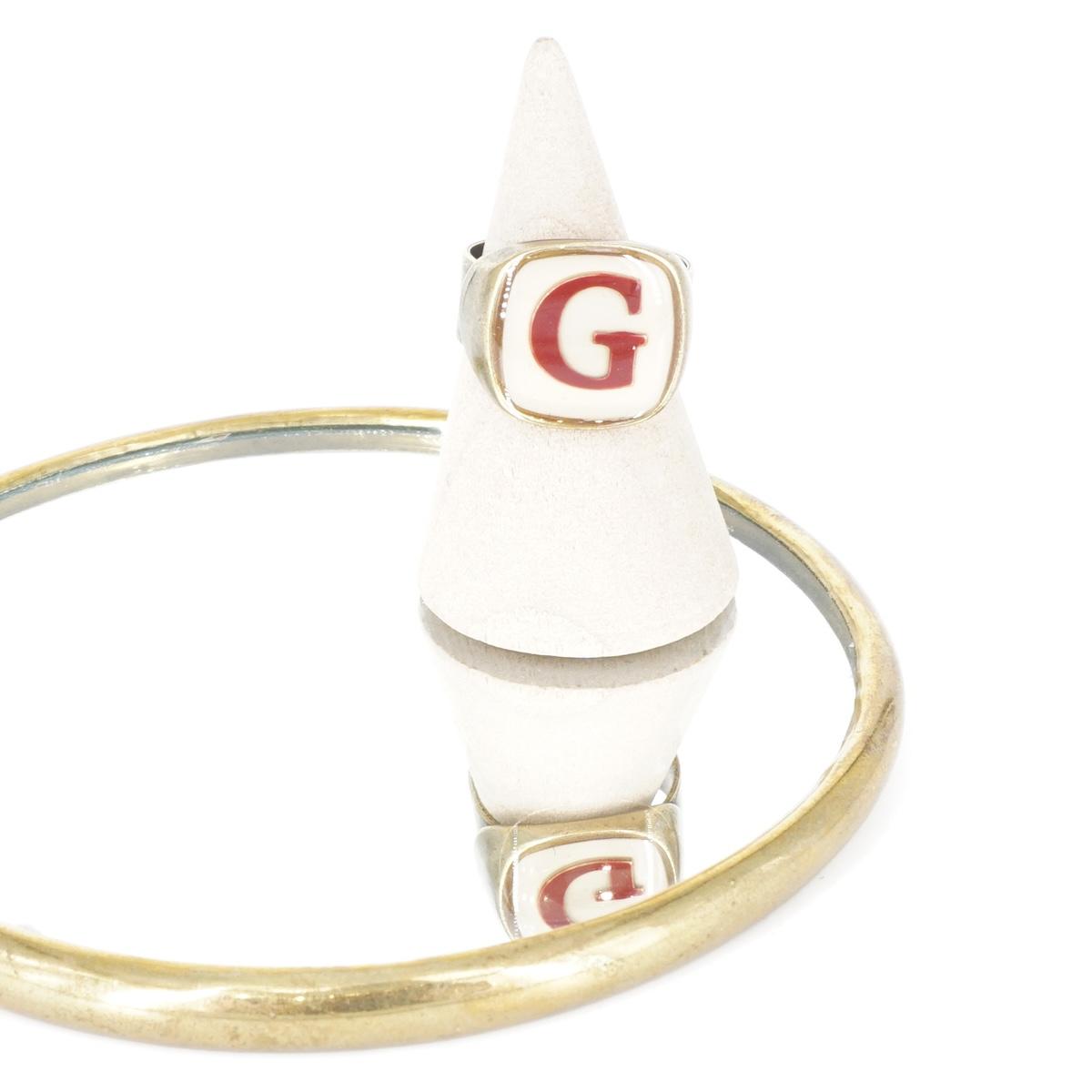 ANELLO LETTERA G AVORIO ANELLO LETTERA G AVORIO E BORDEAUX UNIQUE UNCONVENTIONAL DETAILS 