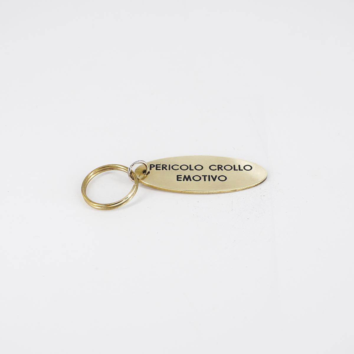 Oval Keychain DANGER EMOTIONAL COLLAPSE