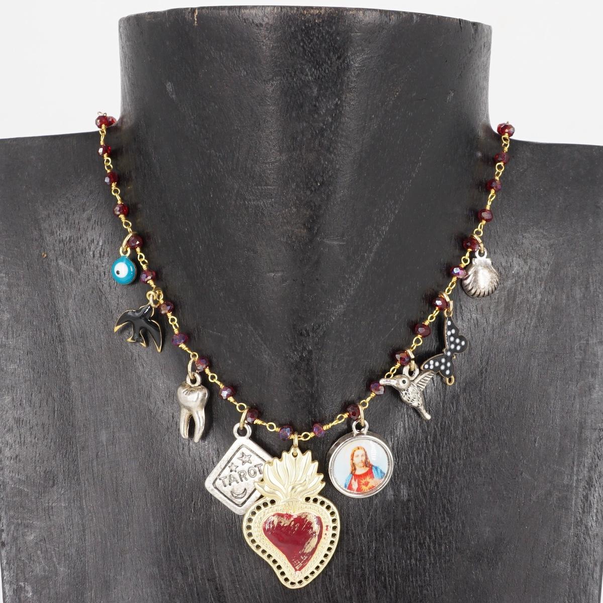 ROSARIO MULTICHARMS EX VOTO ROSSO ROSARIO MULTICHARMS EX VOTO ROSSO NiNA VERA 