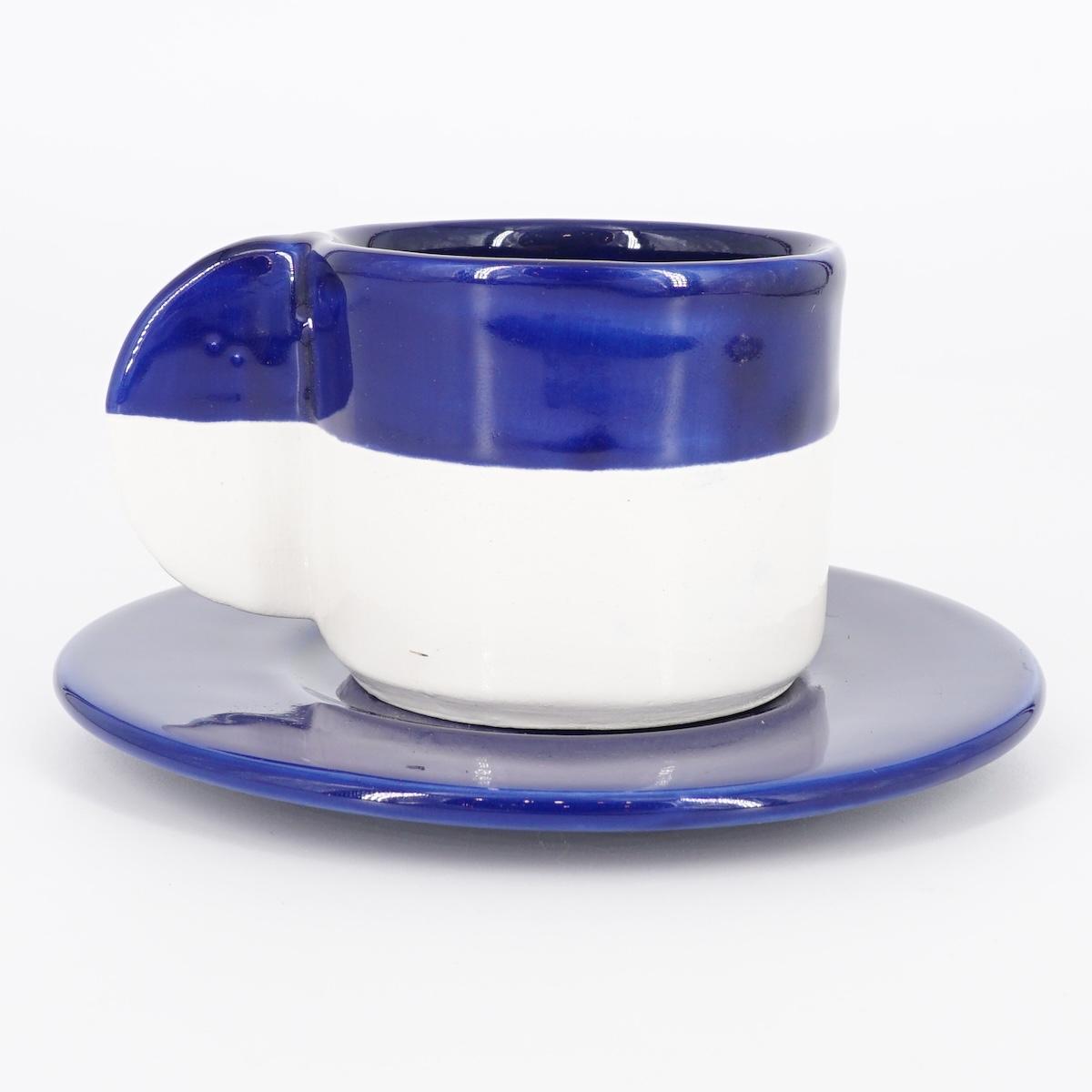 TAZZINA CAFFè CON PIATTINO BICOLORE BLU TAZZINA CAFFÈ BICOLORE BLU NICOLE 