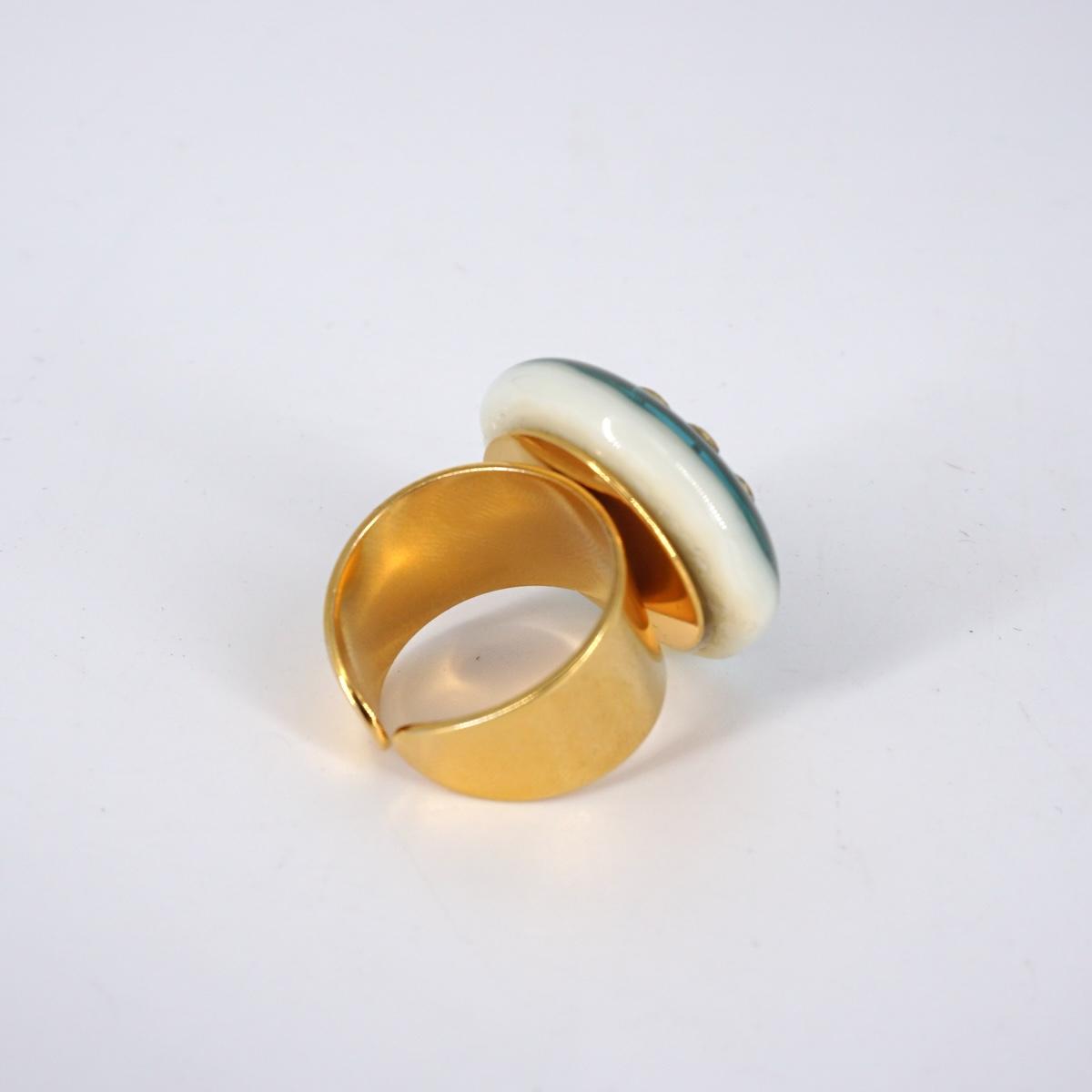 VETRO FUSO ANELLO CHARMFIORE SABBIA CHIARO