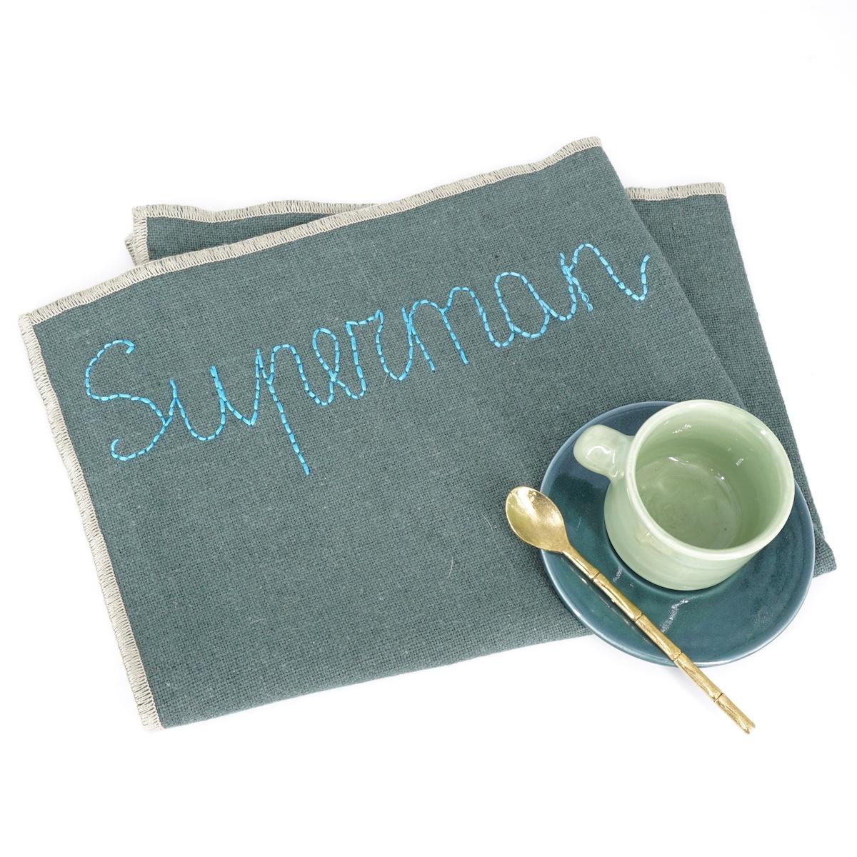 Tovaglietta ricamata SUPERMAN pigeon RICAMO SUPERMAN C PIGEON TERESA 