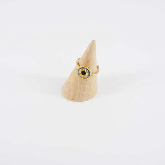 Small eye ring Yellow and blue