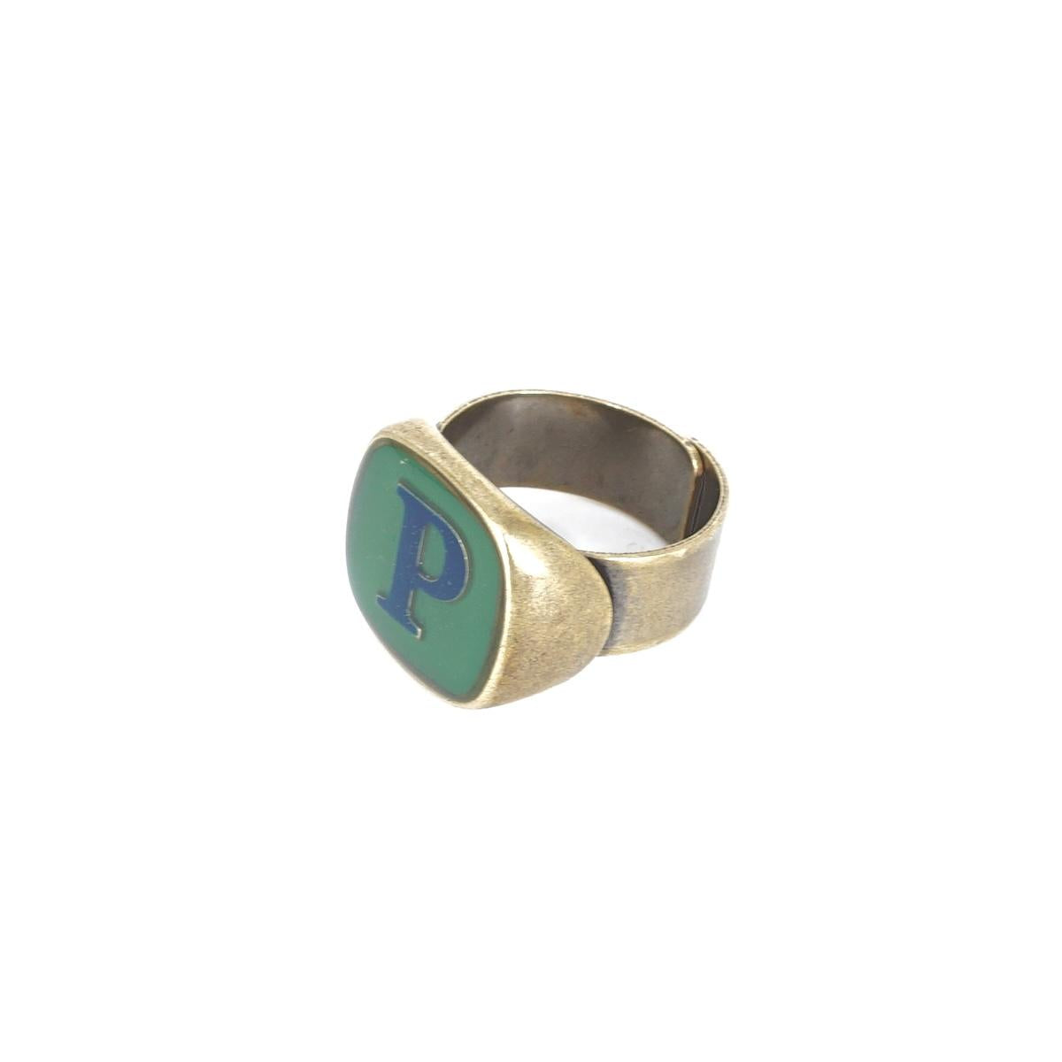 ANELLO LETTERA P VERDE BOSCO ANELLO LETTERA P VERDE BOSCO E BLU UNIQUE UNCONVENTIONAL DETAILS 