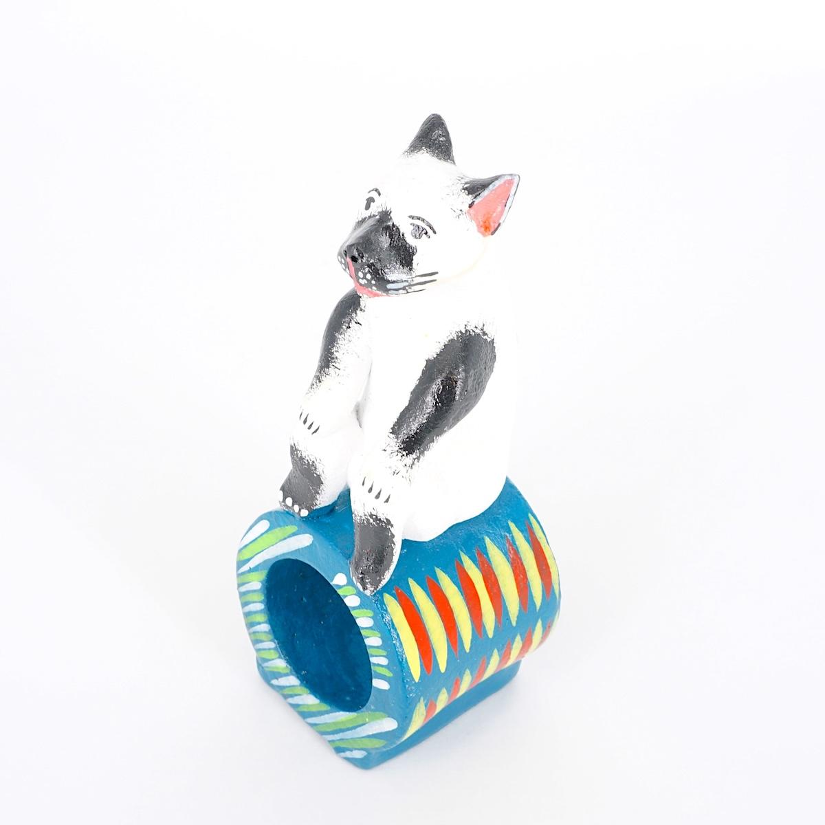 PORTA TOVAGLIOLO GATTO BIANCO/NERO BASE OTTANIO P.T. GATTO BIANCO/NERO BASE OTTANIO ORTEGA'S 