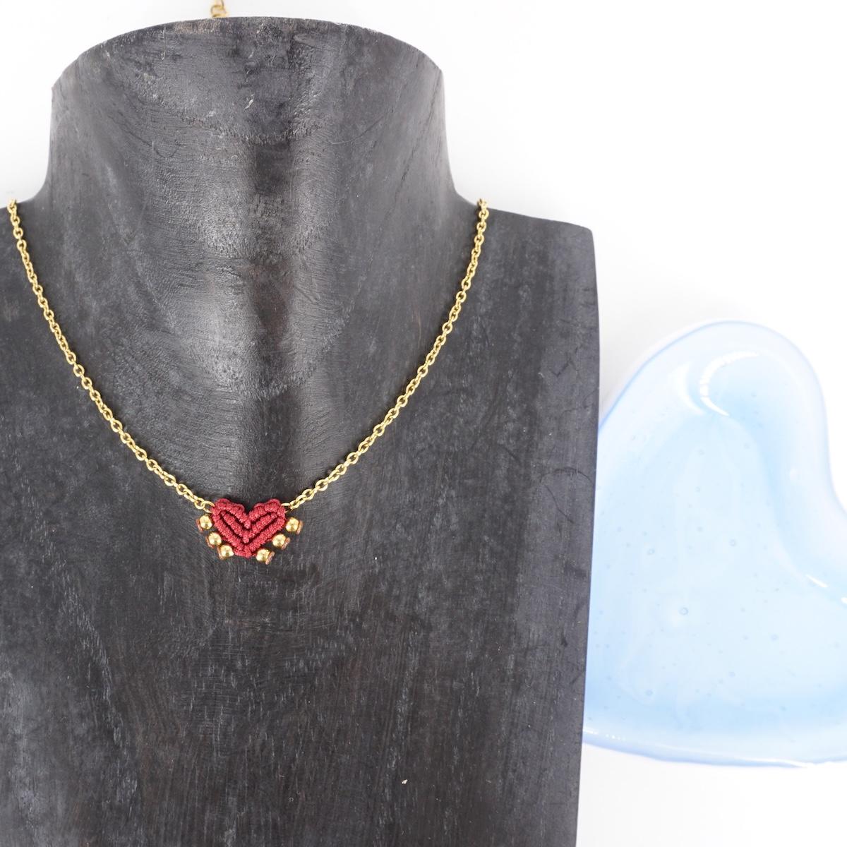 Collana CUORE SACRO borchie BORDEAUX COLLANA CUORE SACRO BORCHIE BORDEAUX NOMADEA 