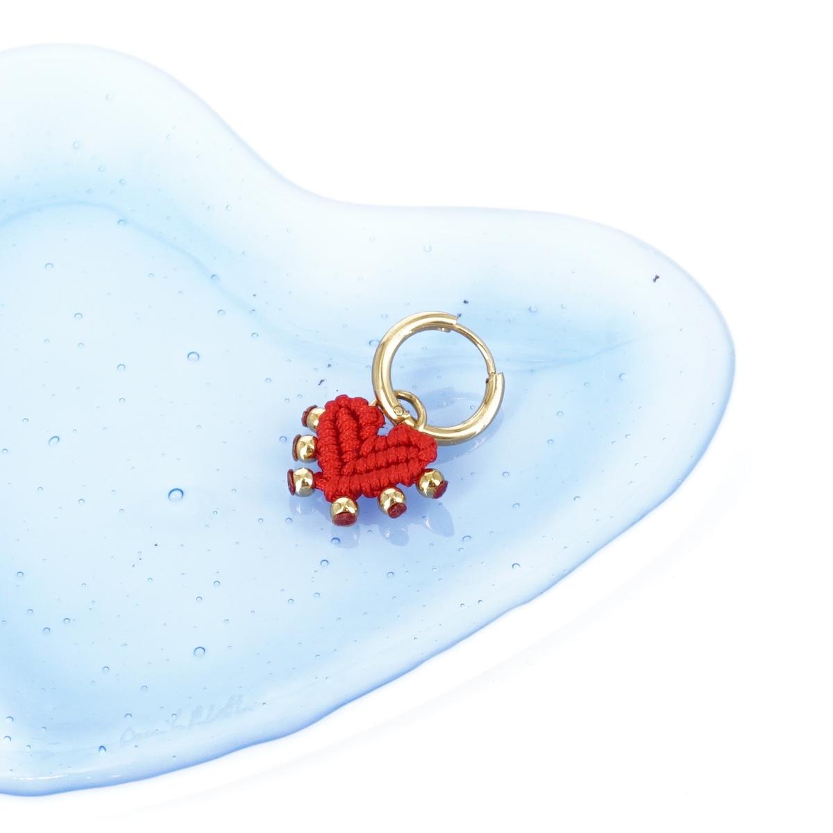 Mono orecchino CUORE SACRO borchie ROSSO ORECCHINO CUORE SACRO BORCHIE ROSSO NOMADEA 