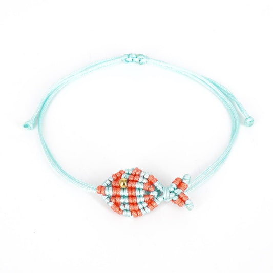 Bracciale PESCIOLINO A RIGHE VERDE ACQUA CHIARO E ROSA SALMONE BRACCIALE PESCIOLINO RIGHE VERDE ACQUA CHIARO/ROSA NOMADEA 