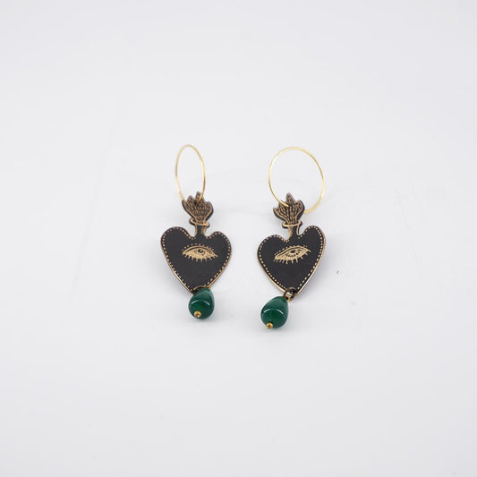 NEFELI ORECCHINI EX VOTO CON GOCCIA VERDE