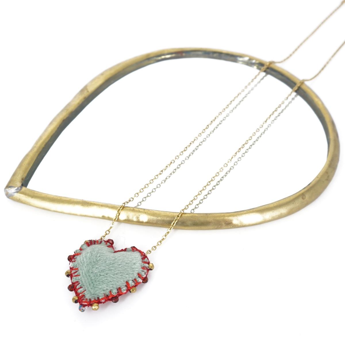 COLLANA CUORE DOUBLE FACE ROSSO E CELADON COLLANA CUORE DOUBLE FACE ROSSO CELADON EIKOSITRIA 
