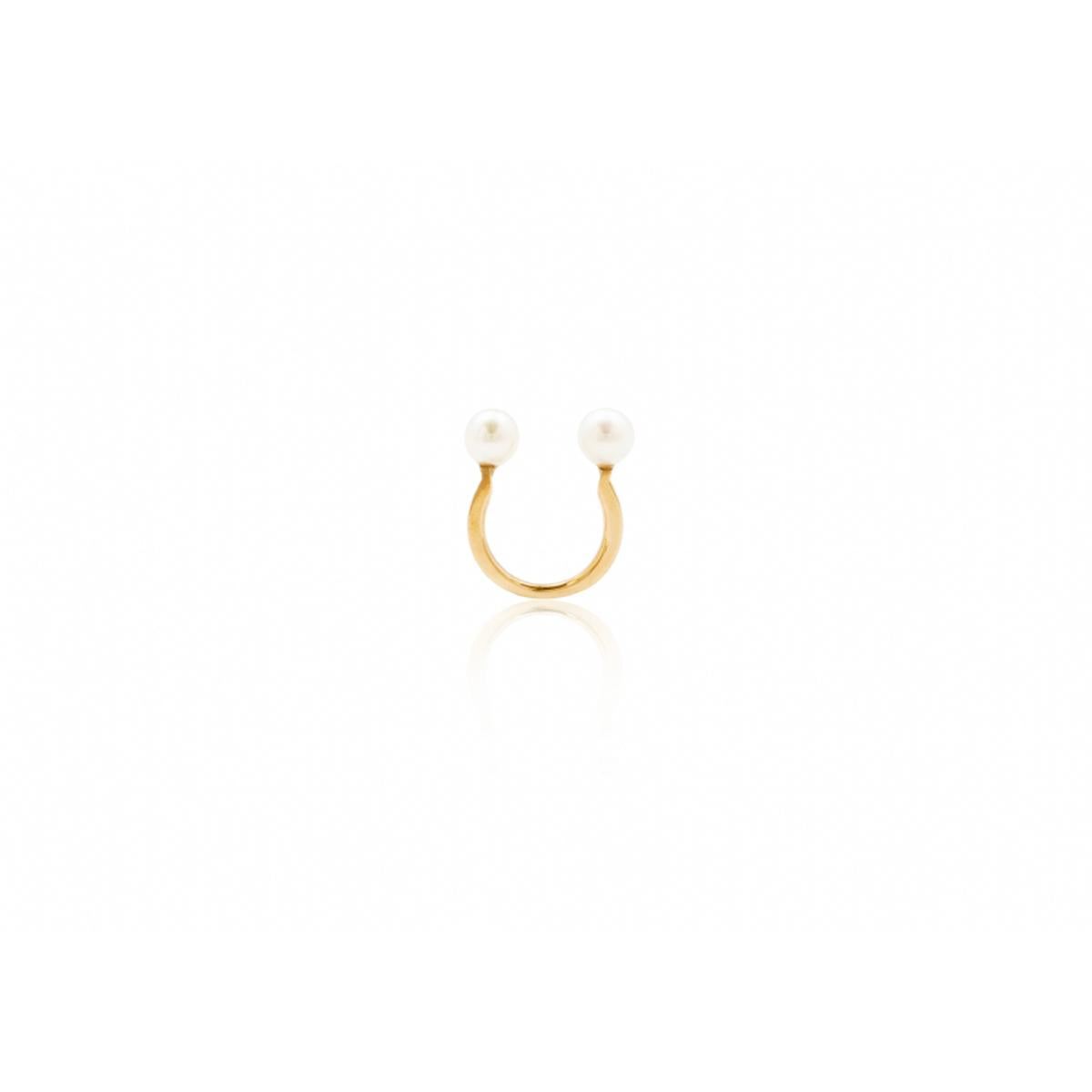 Anello Aperto con Due Perle