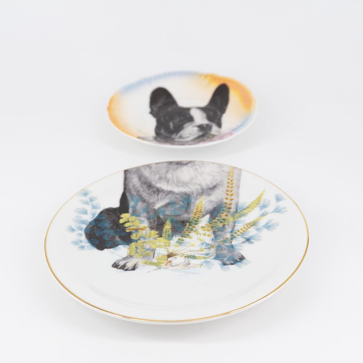 BOLDISH COPPIA PIATTI TÈ+CAFFÈBULLDOG FRANCESE