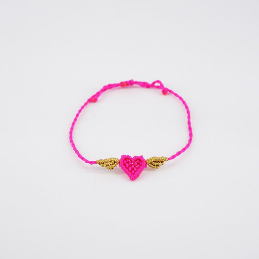Fuchsia WINGED HEART bracelet