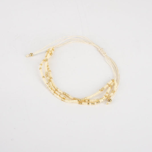 3-strand bracelet MILK WHITE beads