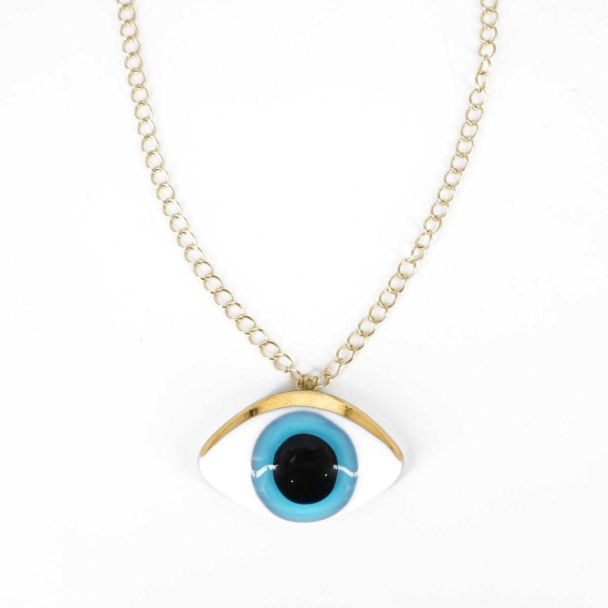 Collana occhio medium AZZURRO COLLANA OCCHIO MEDIUMAZZURRA VETRO FUSO 