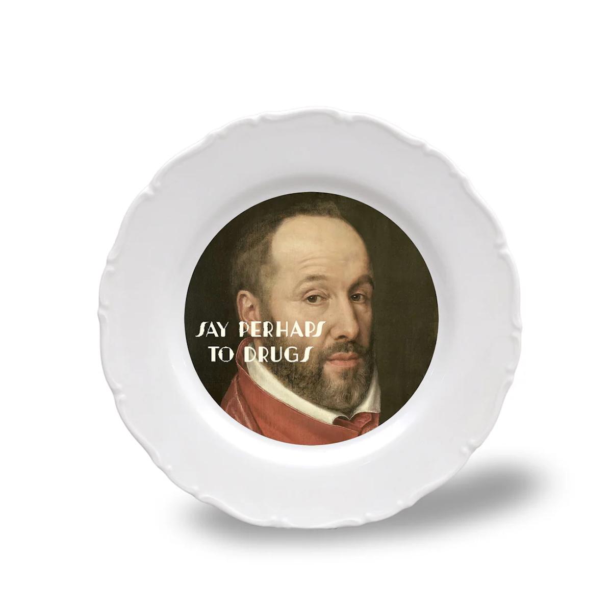 Piatto tondo SAY PERHAPS TO DRUGS PIATTO TONDO SAY PERHAPS TO DRUGS BLUESHAKER 