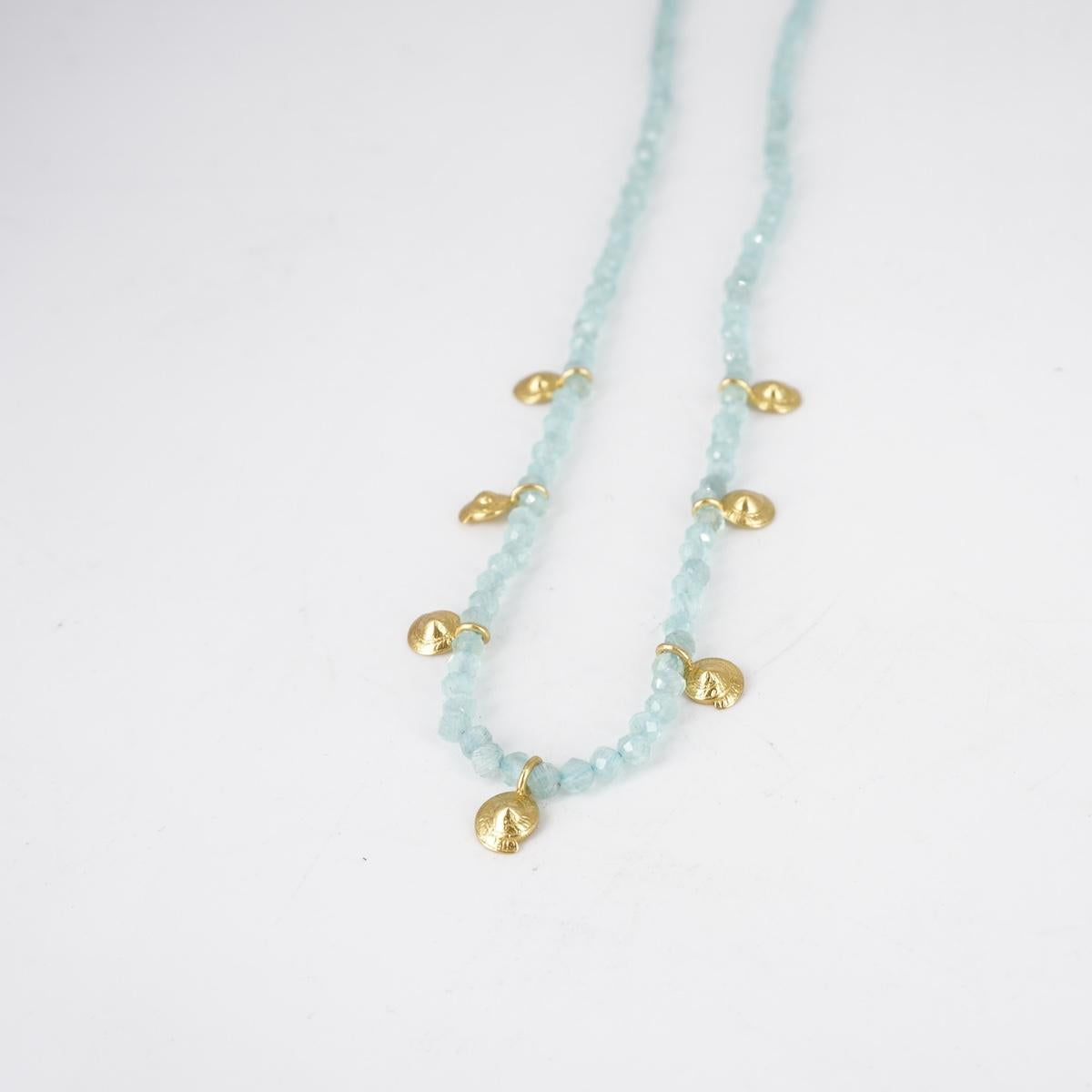 Blue colored stone necklace SHELLS