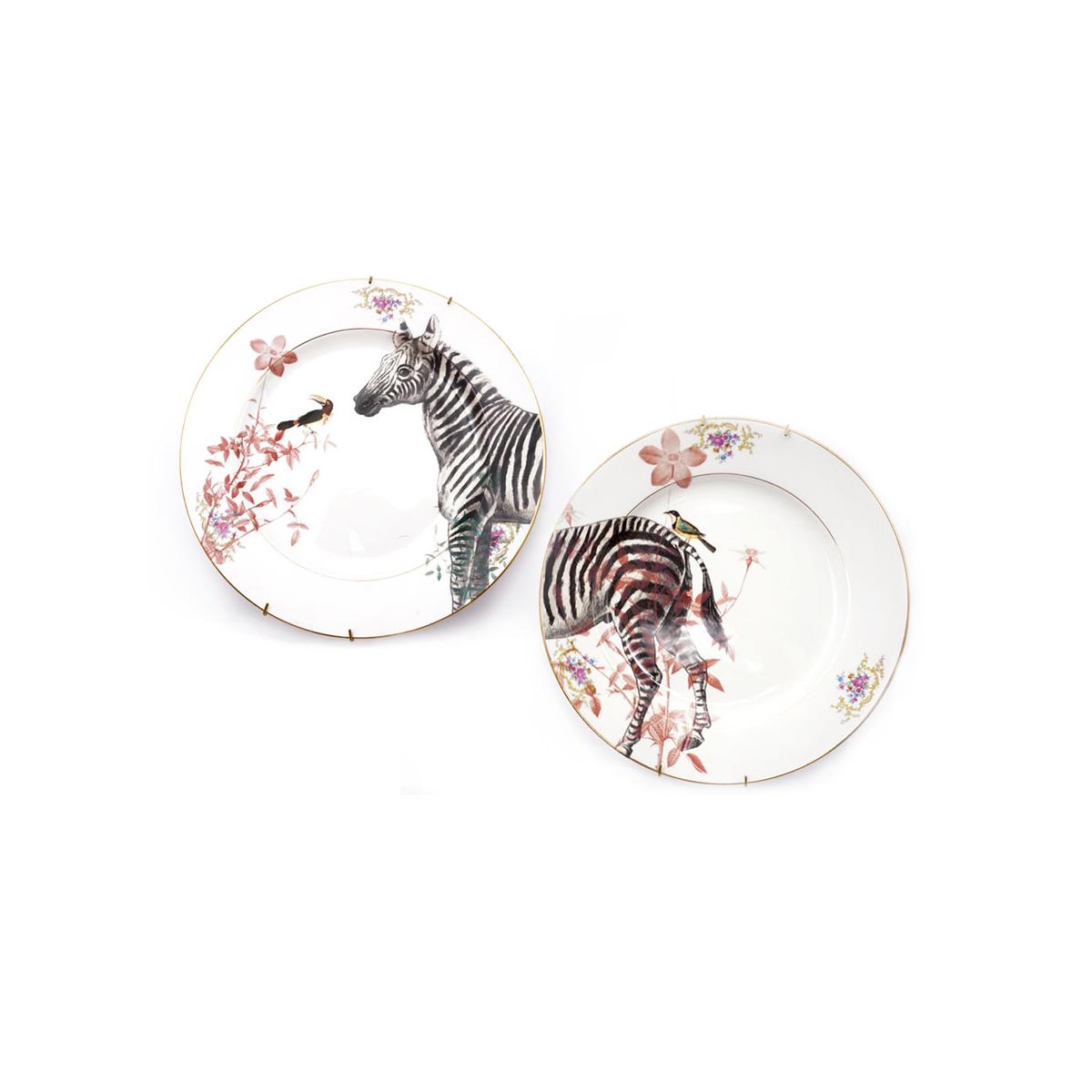 Paire d'assiettes à thé ZEBRA