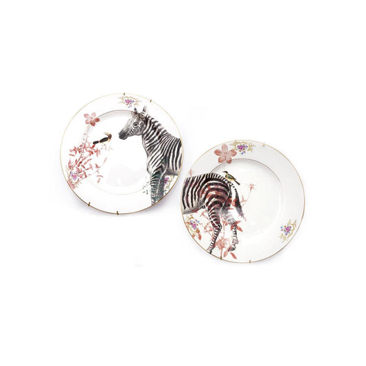 Pair of ZEBRA tea plates