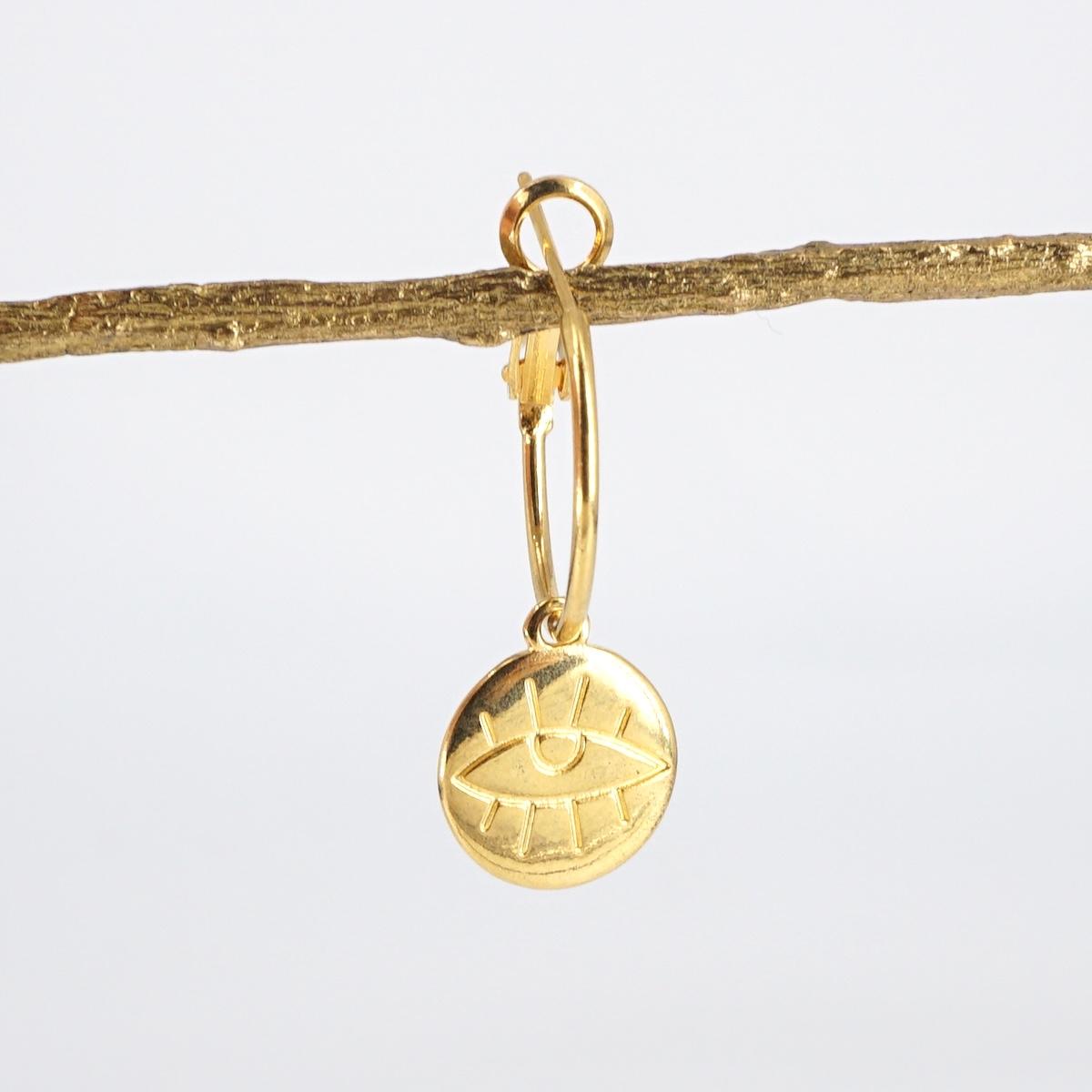 COIN EYE Hoop Earring