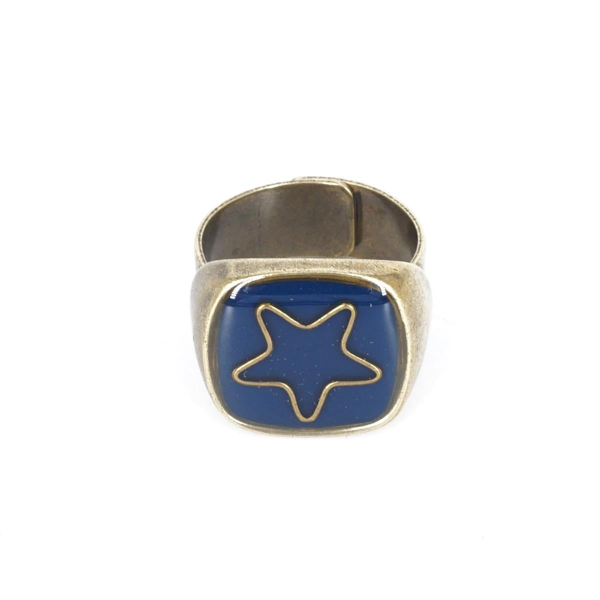 ANELLO STELLA VERDE BLU ANELLO STELLA BLU UNIQUE UNCONVENTIONAL DETAILS 