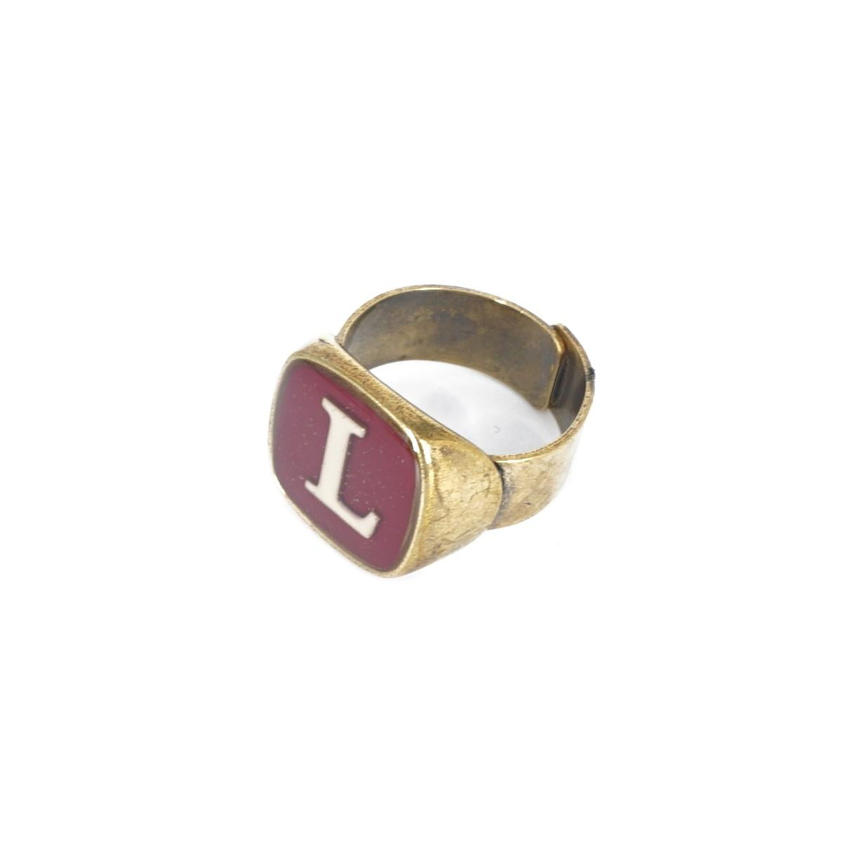 ANELLO LETTERA L BORDEAUX ANELLO LETTERA L BORDEAUX E AVORIO UNIQUE UNCONVENTIONAL DETAILS 