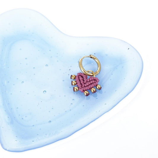 Mono orecchino CUORE SACRO borchie ROSA ANTICO ORECCHINO CUORE SACRO BORCHIE ROSA ANTICO NOMADEA 