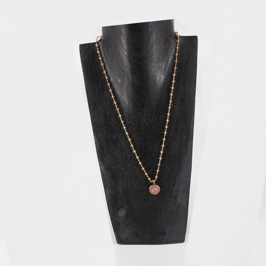 Collana bottone rosario Rosa Antico COLLANA BOTTONE ROSARIO ROSA ANTICO ANNA FADDA 
