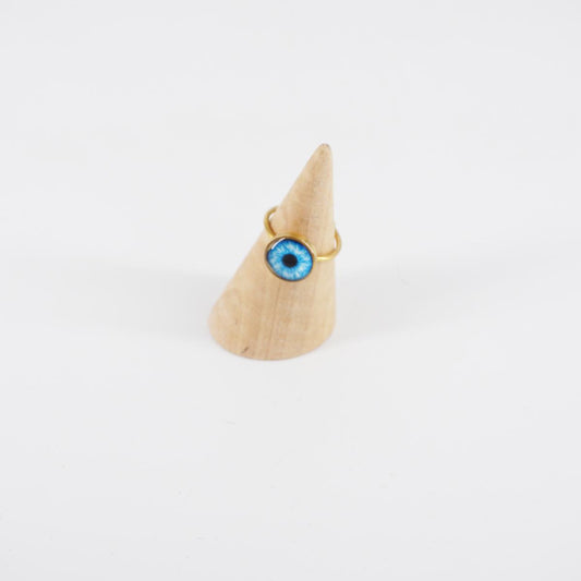 Small Eye Ring Light Blue