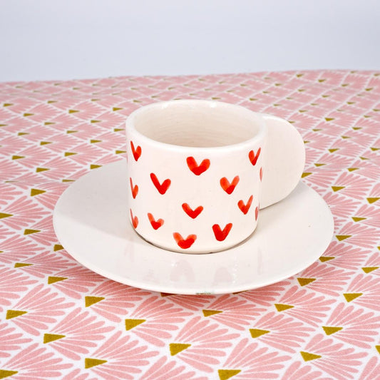 NICOLE TAZZINA CAFFÈCON PIATTINO CUORICINI