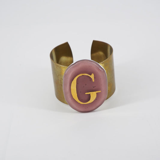 Bracciale fascia lettera G BRACCIALE FASCIA LETTERA G VETRO FUSO 